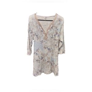 Y2k Romatic Coquette Floral Babydoll Dress Lace Trim Tie Back Size‎ Xl Feminine